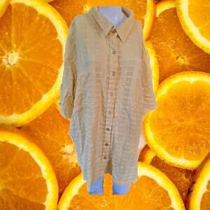 Liz‎ & Me Yellow Button Up 100% Cotton Blouse Size 4X